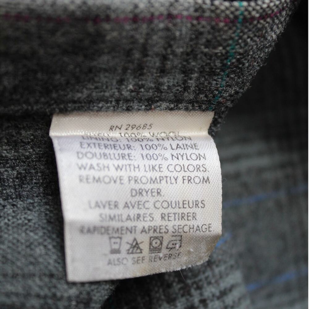 Vintage Pendleton Wool Shirt Mens XL Gray Shadow Plaid Pearl Snap Western - Picture 8 of 9